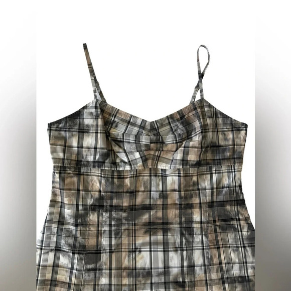 Peruvian Connection check plaid Brigitte Slip a-line lined dress 14 plus XL - Picture 6 of 10